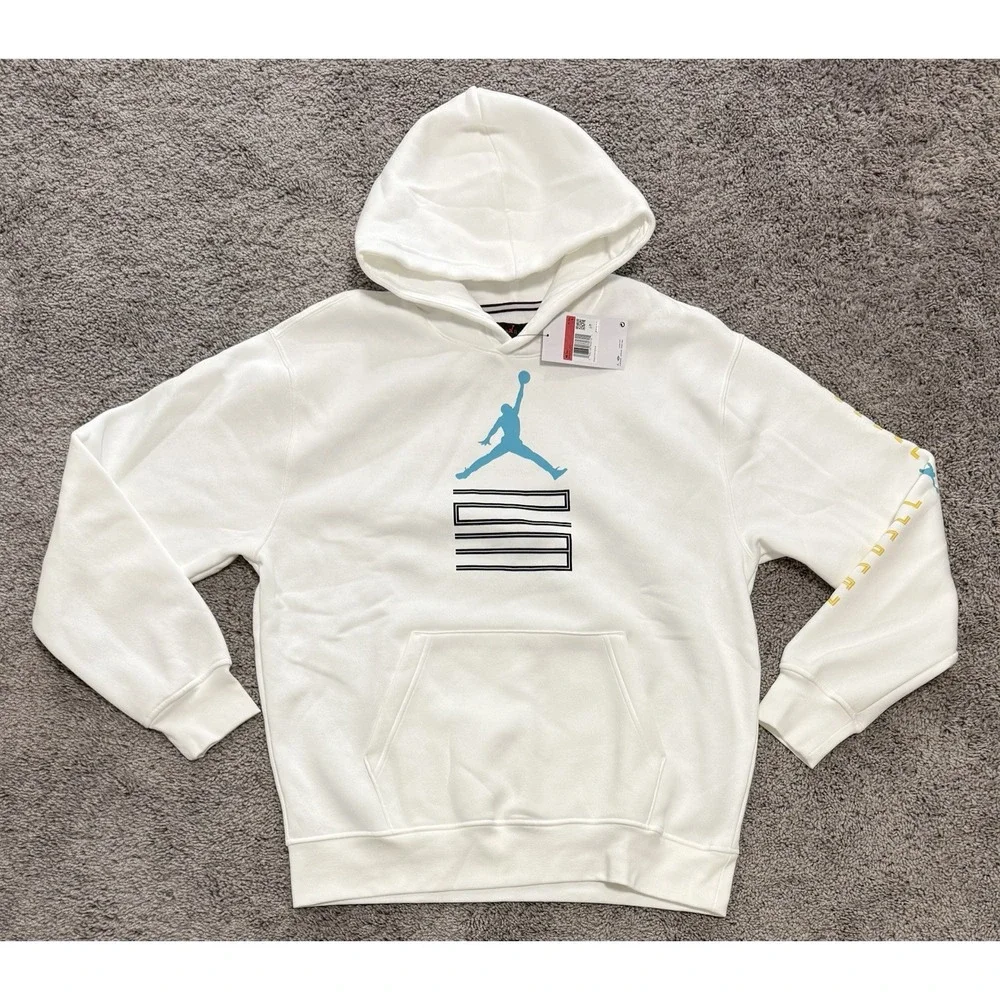 Nike Air Jordan AJ11 Gamma Fleece Hoodie White IQ6970-100 Mens Size Large NEW